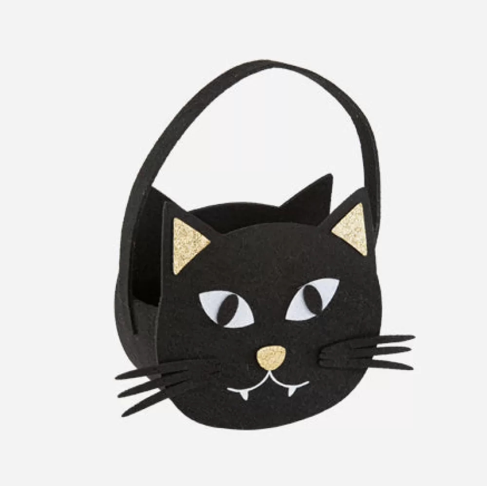 Arty Fêtes Factory Panier En Feutrine Chat Noir Halloween> Pochettes Cadeaux