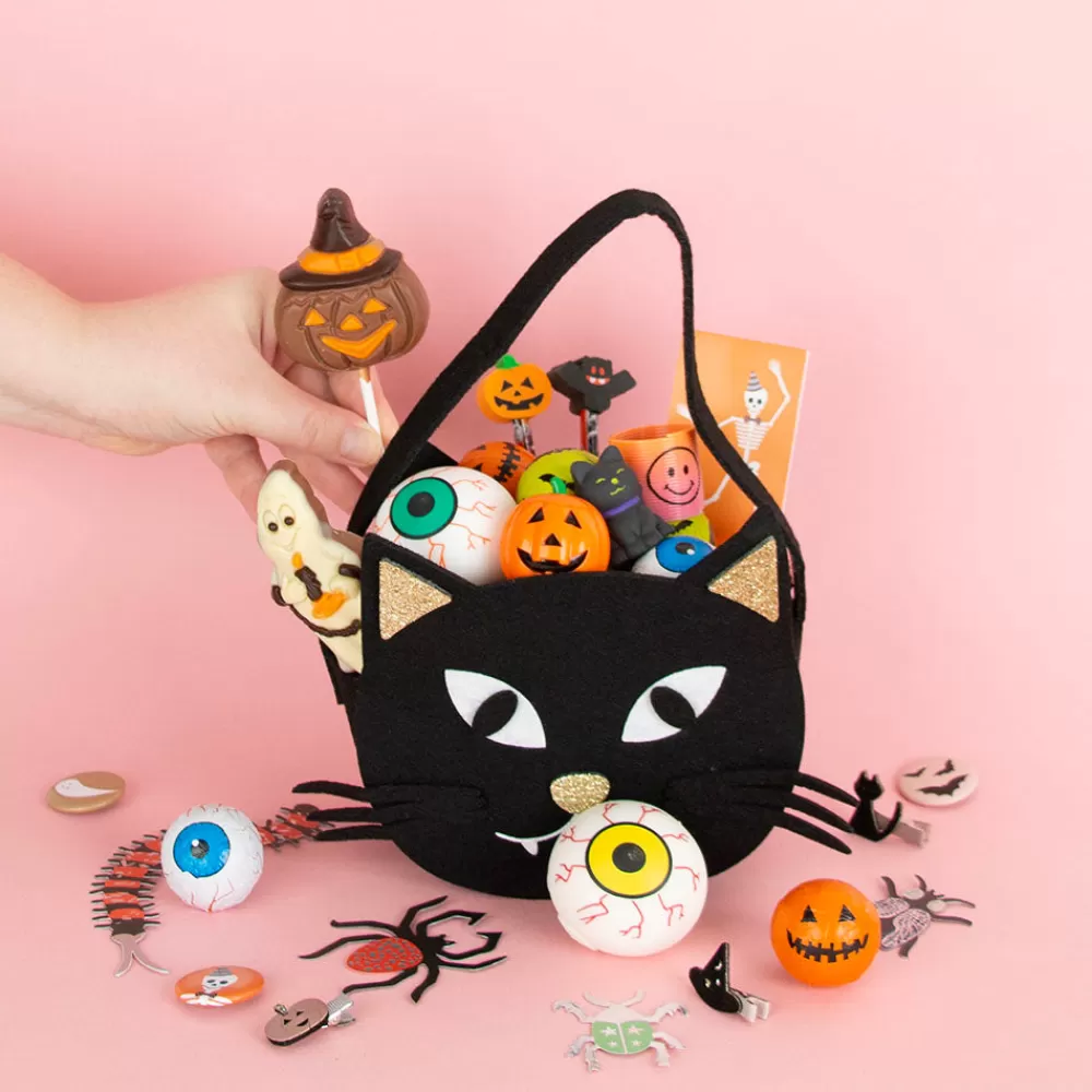 Arty Fêtes Factory Panier En Feutrine Chat Noir Halloween> Pochettes Cadeaux