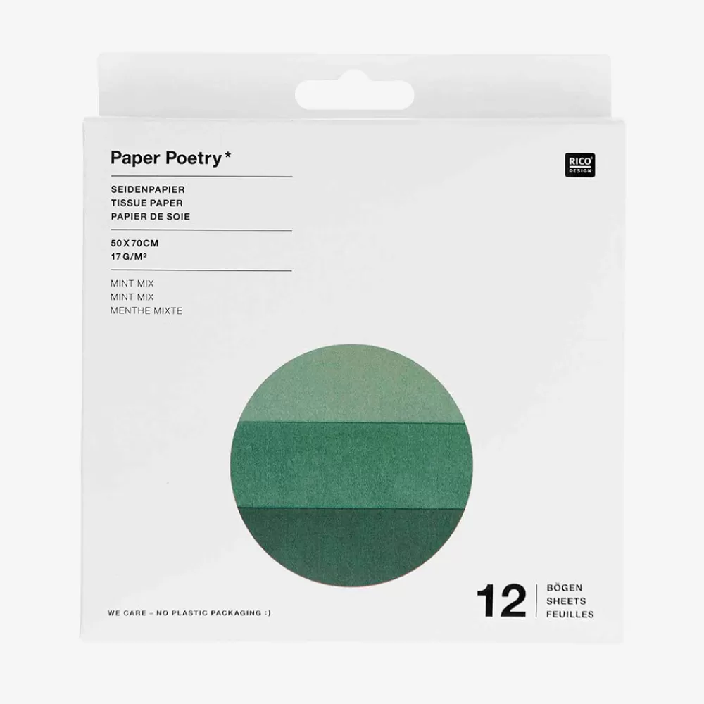 Rico Design Papier De Soie Camaieu De Vert Menthe