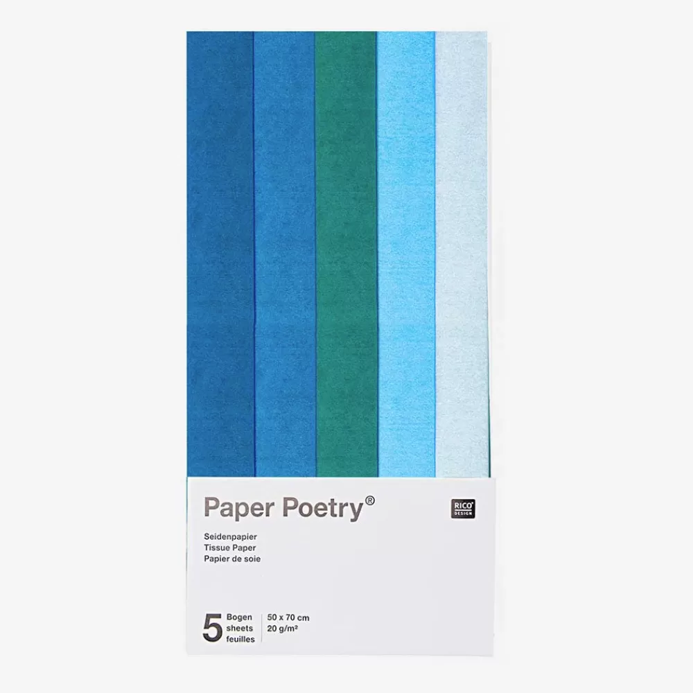 Rico Design Papier De Soie Mix Bleu