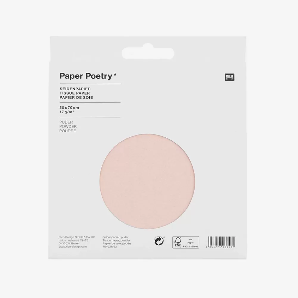 Rico Design Papier De Soie Rose Poudre