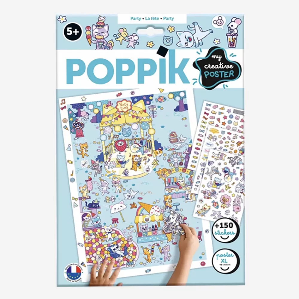 Poppik Poster Creatif + 150 Stickers : La Fete> Stickers Et Gommettes