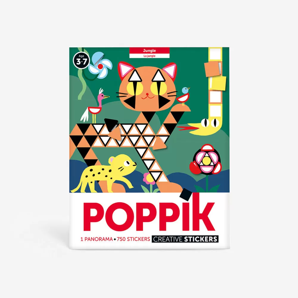 Poppik Poster Creatif + 750 Stickers : Jungle> Stickers Et Gommettes