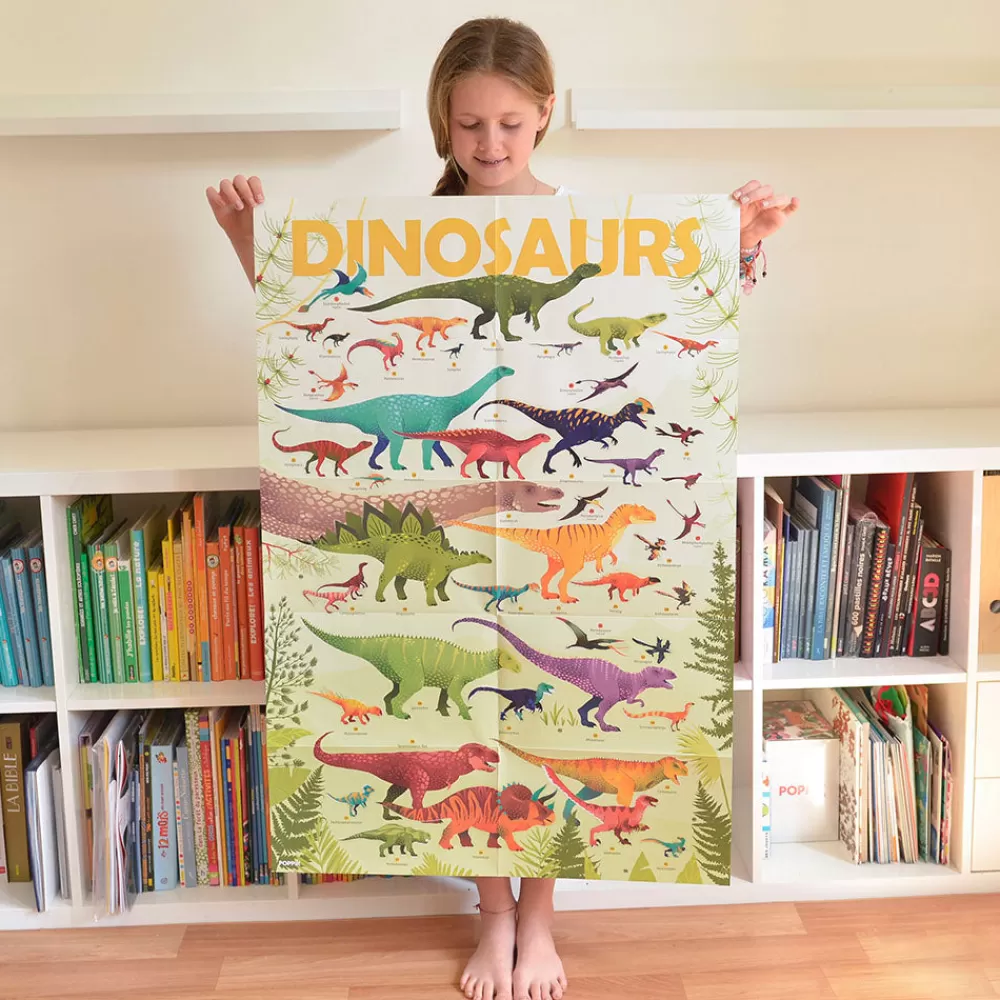 Poppik Poster Educatif + 32 Stickers : Dinosaure> Stickers Et Gommettes