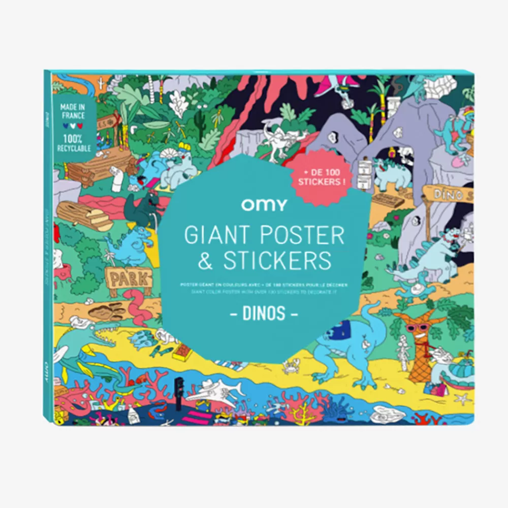 Omy Poster Geant Dinosaure Avec Stickers> Stickers Et Gommettes