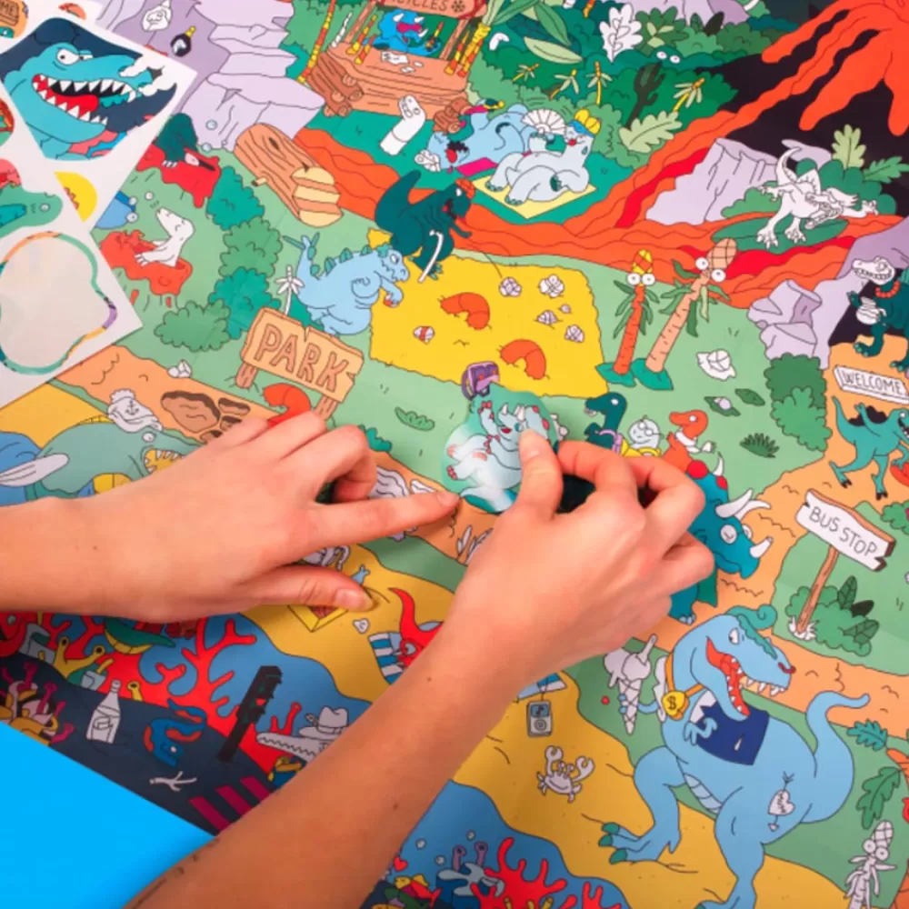 Omy Poster Geant Dinosaure Avec Stickers> Stickers Et Gommettes