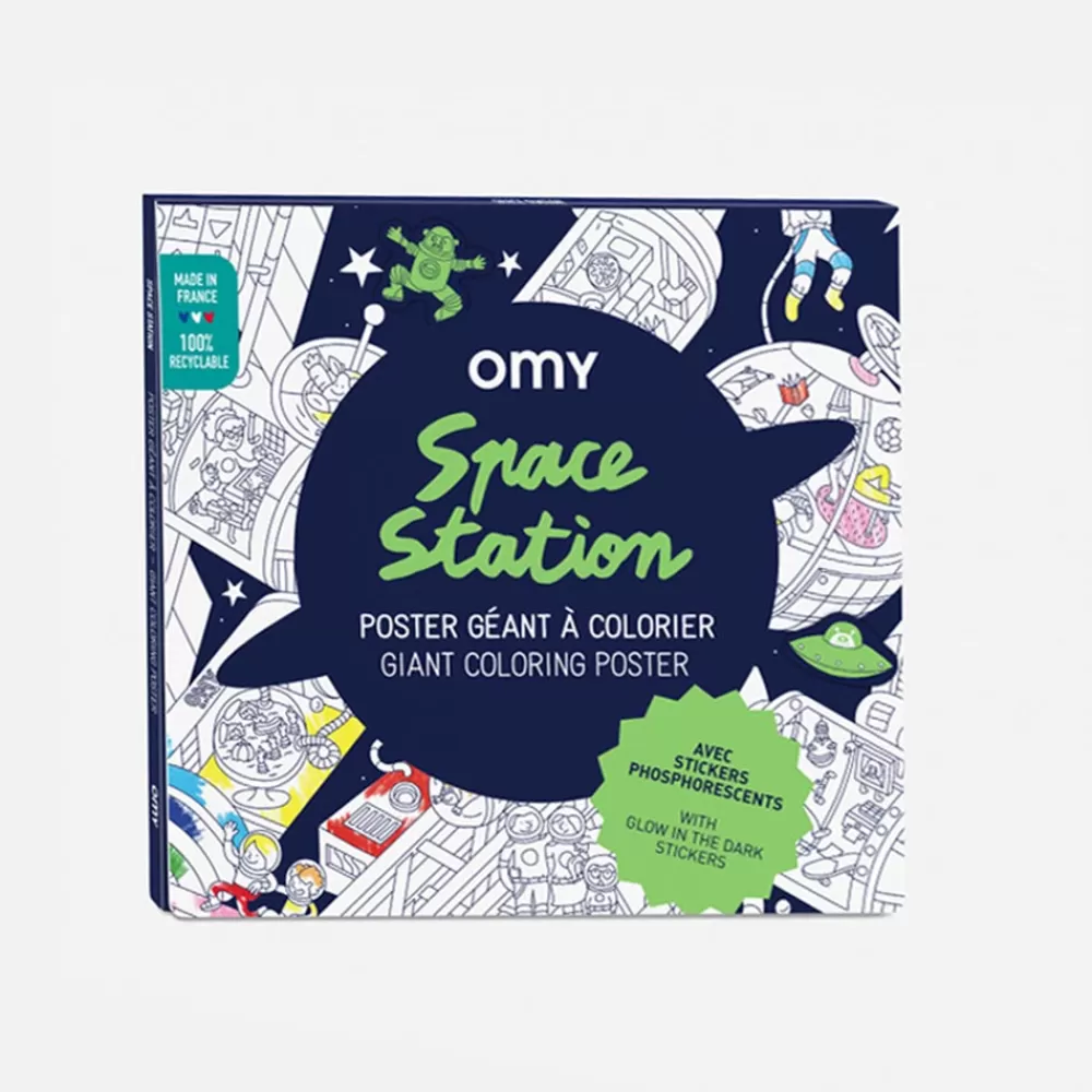 Omy Poster Geant Espace + Stickers> Coloriages