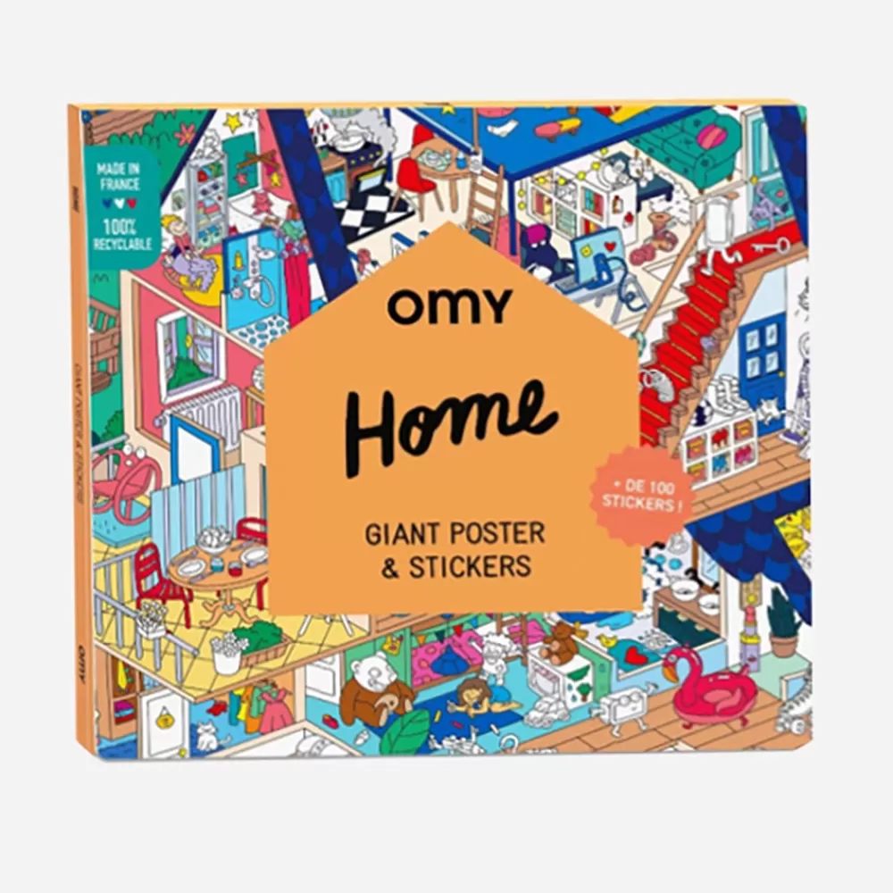 Omy Poster Geant Maison Avec Stickers> Stickers Et Gommettes