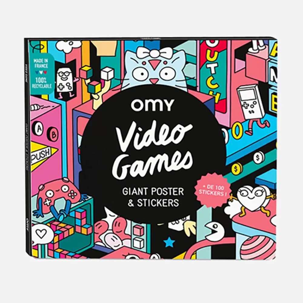 Omy Poster Geant Video Game Avec Stickers> Stickers Et Gommettes