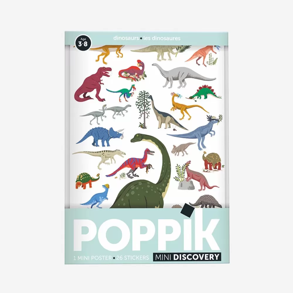 Poppik Poster Pedagogique + 26 Stickers : Dinosaure> Stickers Et Gommettes