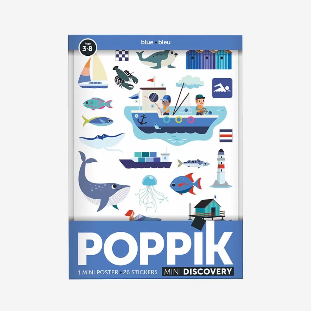 Poppik Poster Pedagogique + 27 Stickers : Mer Bleue> Stickers Et Gommettes