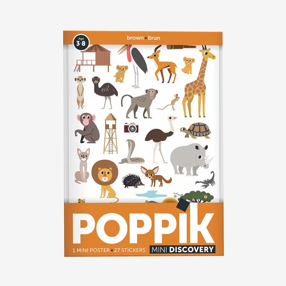 Poppik Poster Pedagogique + 27 Stickers : Safari> Stickers Et Gommettes