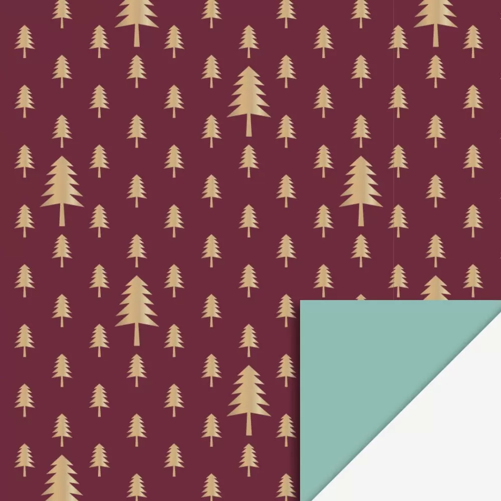 House of Products Rouleau De Papier Cadeau Bordeaux Sapin De Noel> Papier Cadeau