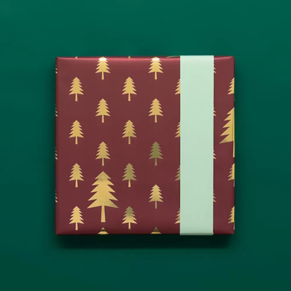 House of Products Rouleau De Papier Cadeau Bordeaux Sapin De Noel> Papier Cadeau