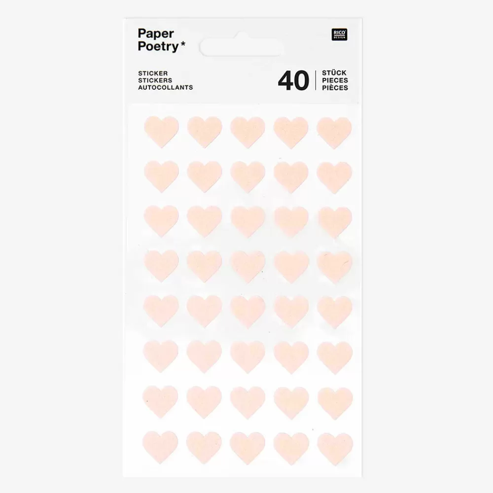 Rico Design Stickers En Feutre Petit Coeur Rose Poudre> Stickers Et Gommettes