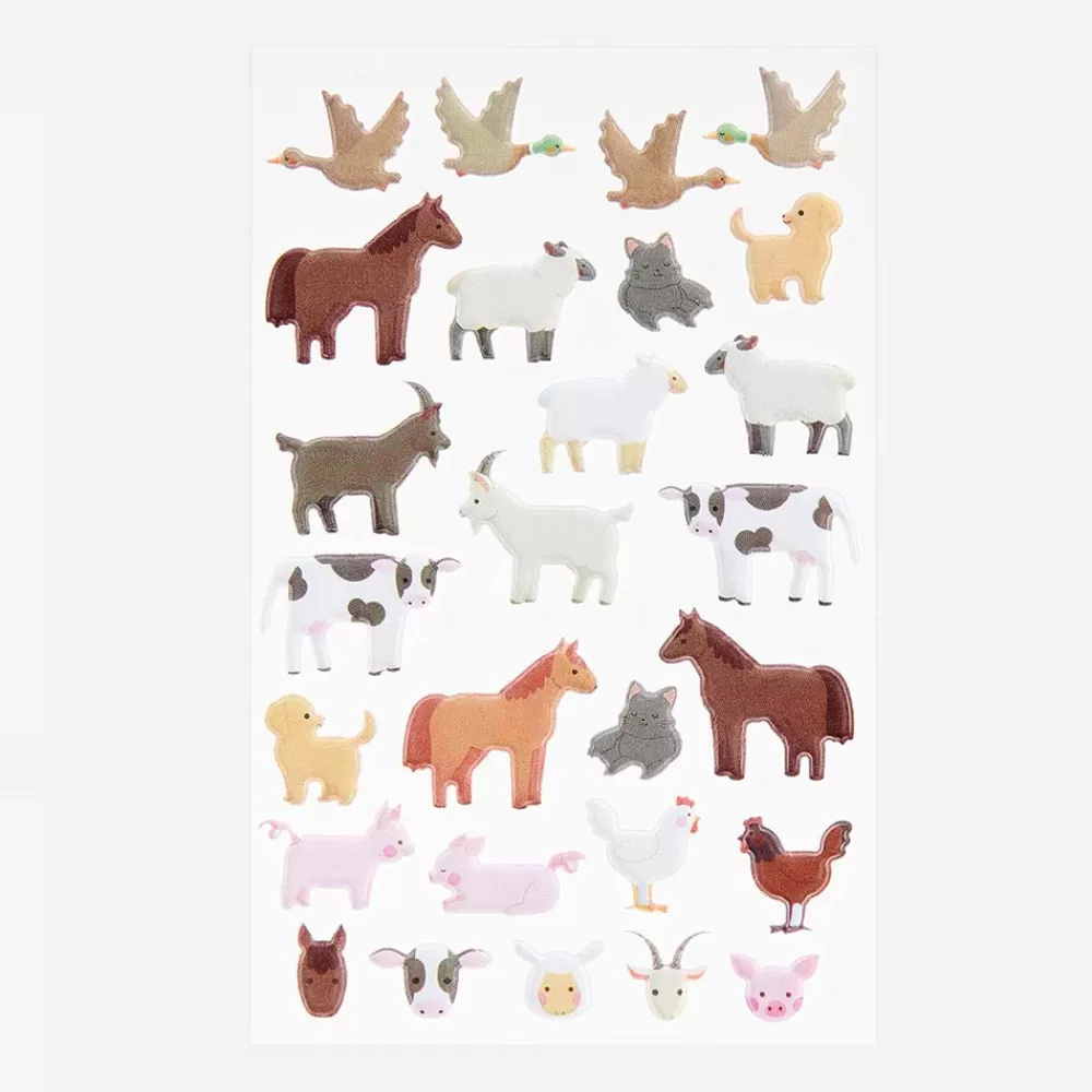 Rico Design Stickers En Relief Animaux De La Ferme> Stickers Et Gommettes