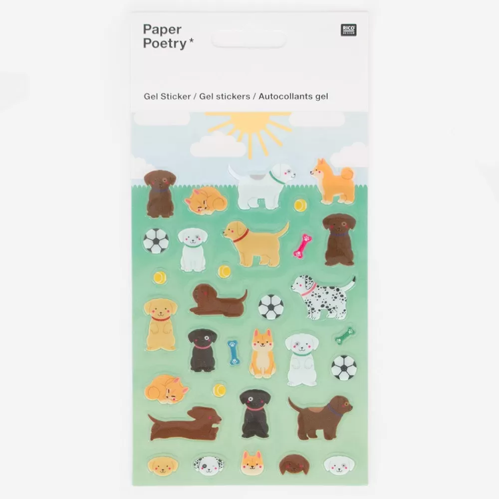 Rico Design Stickers Gel Chiens Mignons> Stickers Et Gommettes