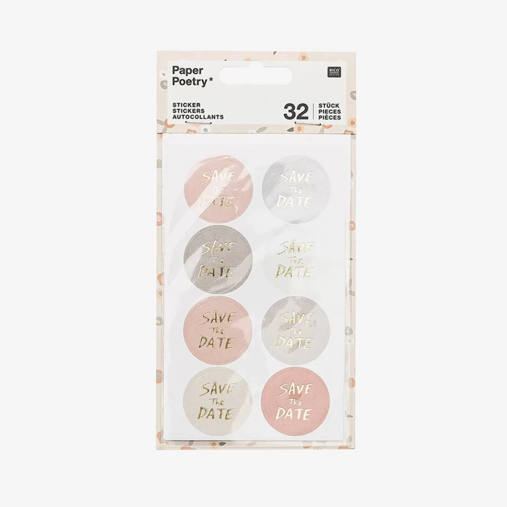 Rico Design Stickers Save The Date Poudre Et Gris> Stickers Et Gommettes