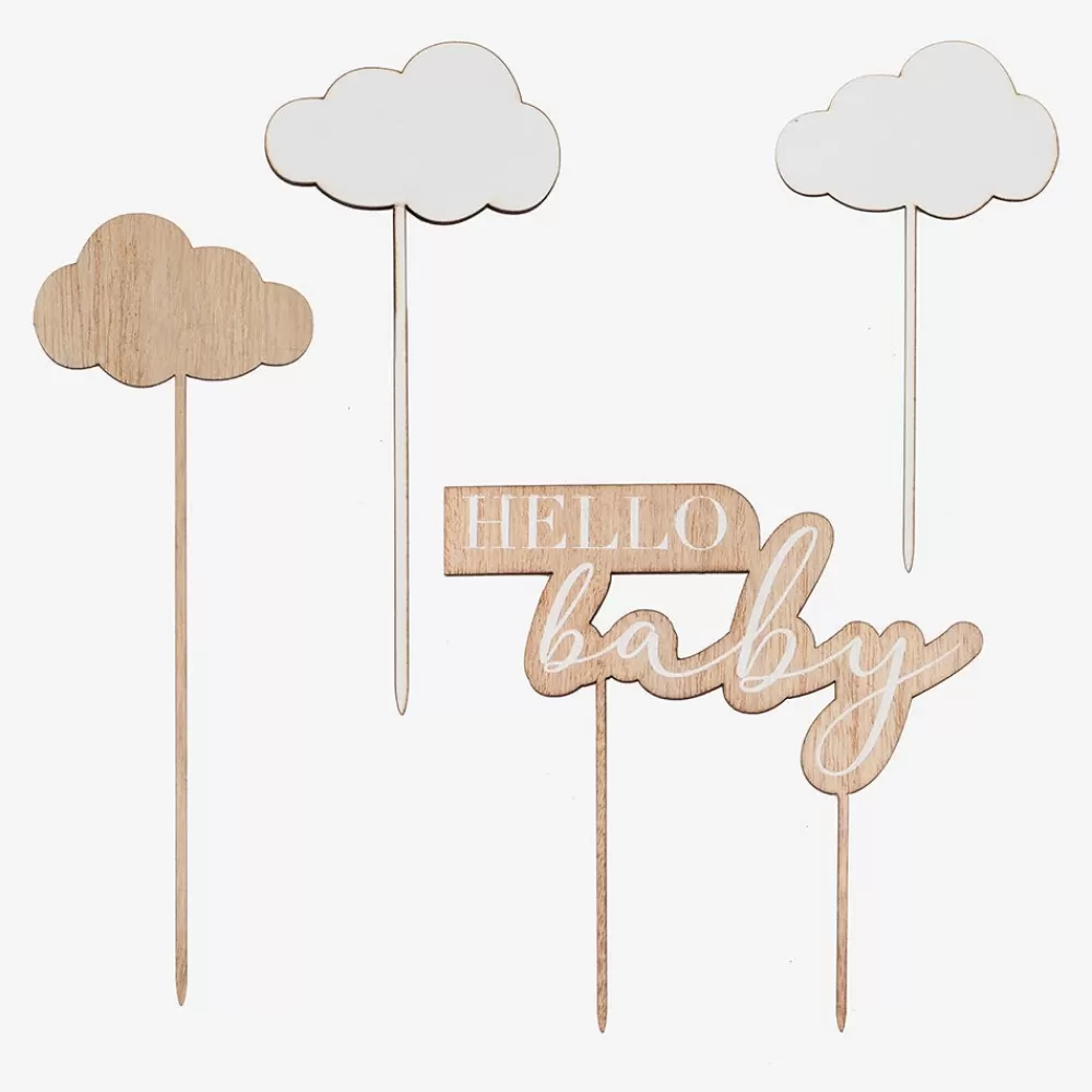 Ginger Ray Toppers Hello Baby Nuage En Bois