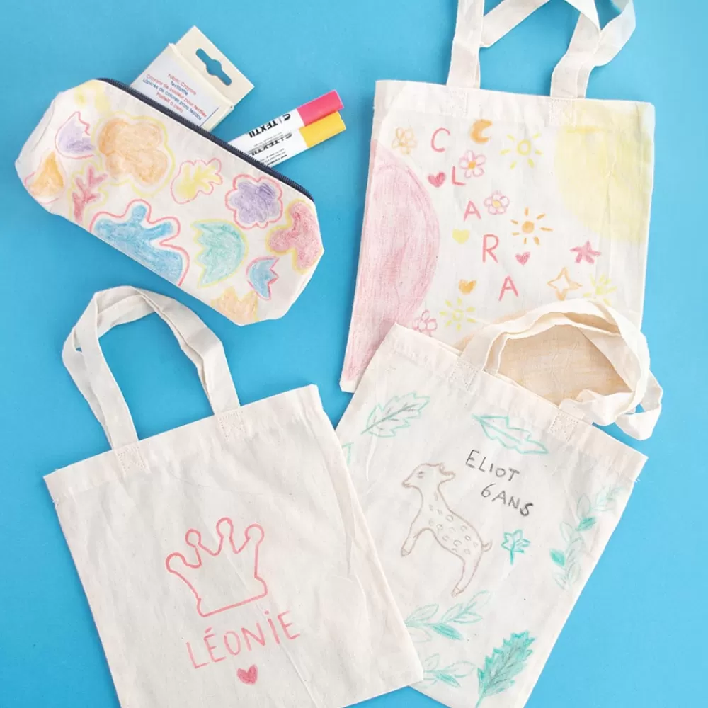 Dam Trousse En Coton Blanche A Customiser> Coloriages